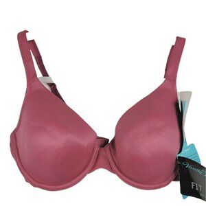 Vintage Vanity Fair Body Sleeks Bra 75266 36B Pink Underwire Lightly Lined Disc